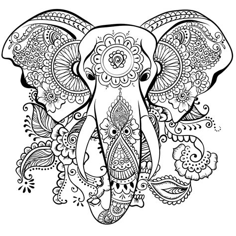 hd elephant mandala coloring pages  big collection