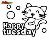 Coloring Tuesday Happy Pages Week Days Monday Colorear Wednesday Coloringcrew Comments sketch template