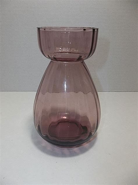 Vintage Italian Art Glass Bulb Forcing Vase Optic Amethyst 6 Hyacinth