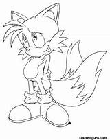 Tails Coloring Sonic Printable Hedgehog Sheets Print Cartoon Pages sketch template