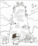 Babel Tower Coloring Pages Kids Bible Preschool Activity Torre Para Activities La Craft Lesson Colorear Worksheet Crafts Da Sheets Bable sketch template