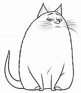 Fat Cat Coloring Pages Printable Color Getcolorings Secret Life Pets sketch template
