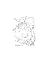 Coloring Cable Car Pages Cartoon sketch template