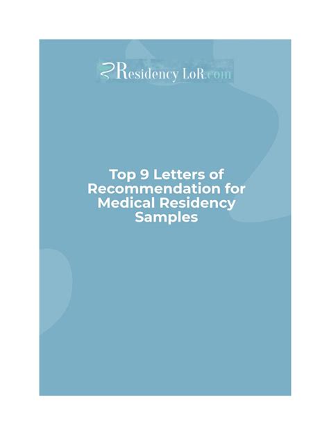 top  letters  recommendation  medical residency  residency lor