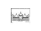 Mosque Badshahi Islamic America Center Coloring sketch template