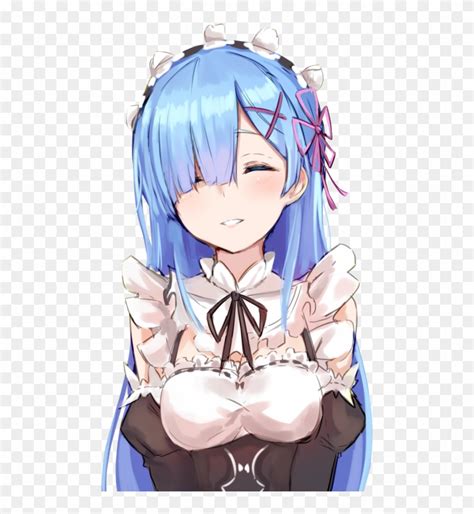 Re Zero Long Haired Rem Clipart 790878 Pikpng