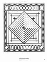 Coloring Patchwork Quilt Pages Books Designs Amazon Adult Dover Traditional sketch template