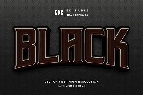 black  text effect editable layer style mockup template styles de calque visualeffects