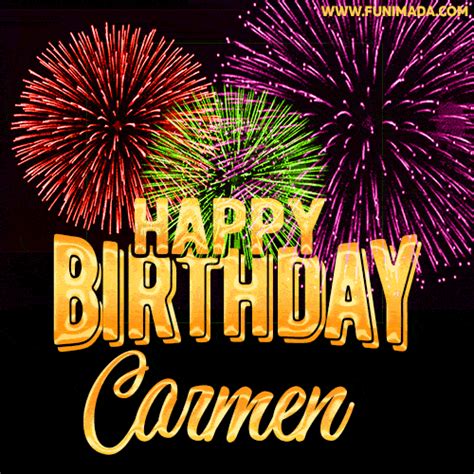wishing   happy birthday carmen  fireworks gif animated greeting card