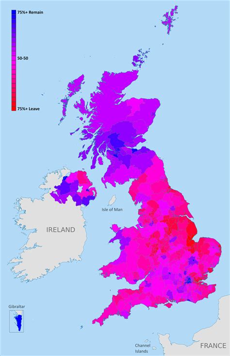 uk votes  quit eu map   britain voted   brexit referendum political geography