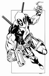 Deadpool Coloring sketch template