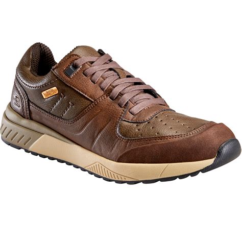 skechers felano mens urban walking leather shoes brown skechers decathlon