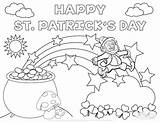 Coloring St Leprechaun Patricks Rainbow Kids Pages Patrick Printable Pot Gold Crafts Birthday Party Activities Sheets Colouring Color Word Printables sketch template