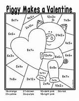 Color Number Multiplication Valentine Math Valentines Worksheets Grade Multiplying Pages Coloring Activities 7th Isaacson Amy Teacherspayteachers Sheets Choose Board sketch template
