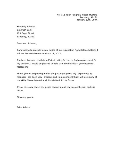 resignation letter due  personal reasons doctemplates