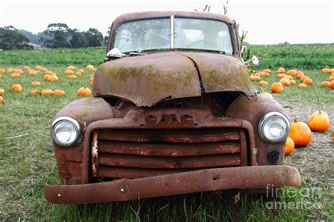 rusty old gmc truck at the pumpkin patch 7d8395 photograph by wingsdomain art and photography