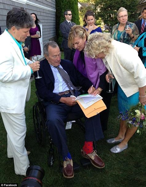 george h w bush serves as official witness at same sex wedding in maine daily mail online