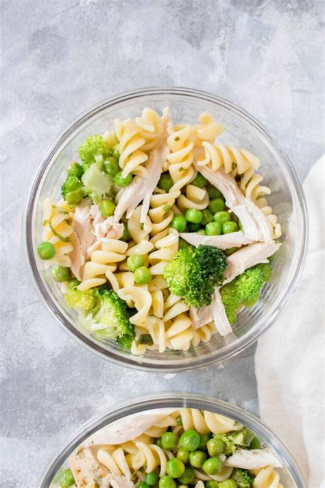 cold chicken pasta  broccoli  peas carmy easy healthy ish