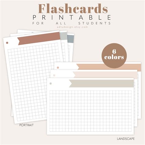 flashcards  student printable notes cards  studying etsy