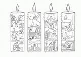 Advent Coloring Candles Pages Wreath Christmas Calendar Candle Colouring Kids Epiphany Drawing Sheet Print Color Catholic Activity Church Printable Sheets sketch template