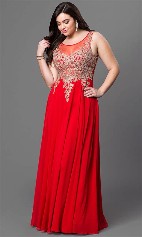 plus size formal prom dress with illusion back