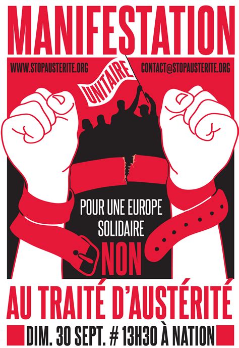 tract  affiche unitaire dappel  la manifestation stop austerite