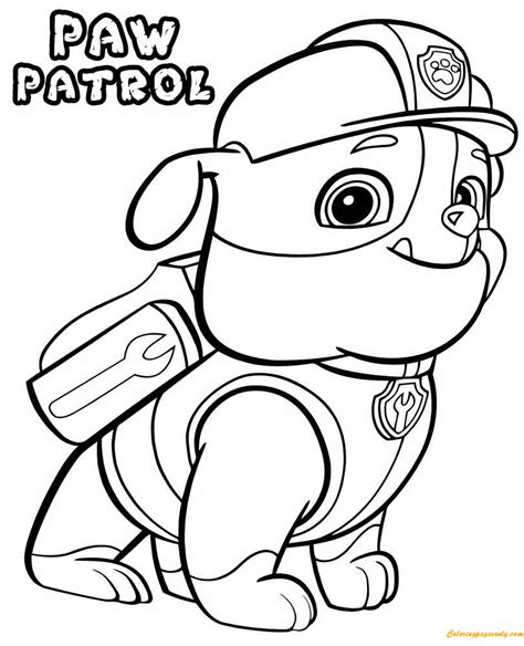 paw patrol rubble coloring pages cartoons coloring pages coloring