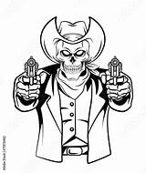 Cowboy Skull Vecteur Encre Gravure Sch Chapeau Dessin sketch template