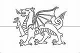 Coloring Flag Welsh Dragon Pages Wales Colouring Heraldry Colour Printable Kids sketch template