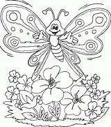 Butterfly Flowers Coloring Pages Over Butterflies Printable sketch template