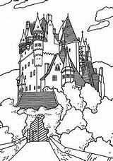Coloring Castle Pages Drawing German Castles Disney Neuschwanstein Eltz Palace Colouring Book Burg Outline Buckingham Germany Great Color Printable Kids sketch template