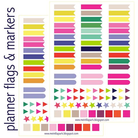 Free Printable Calendar Planner Flags And Markers