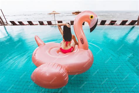 Premium Photo Bikini Woman Relaxation On Pool Float