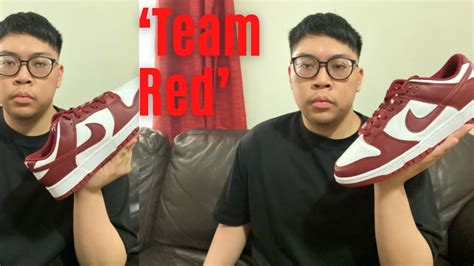nike dunk  team red review youtube