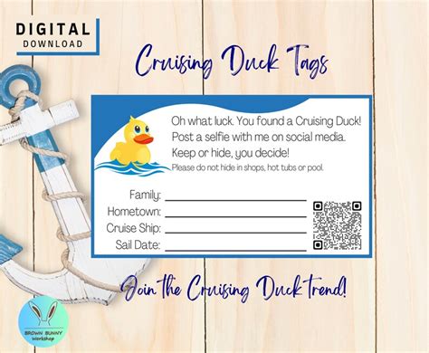 cruising duck tags instant  printable fillable etsy uk