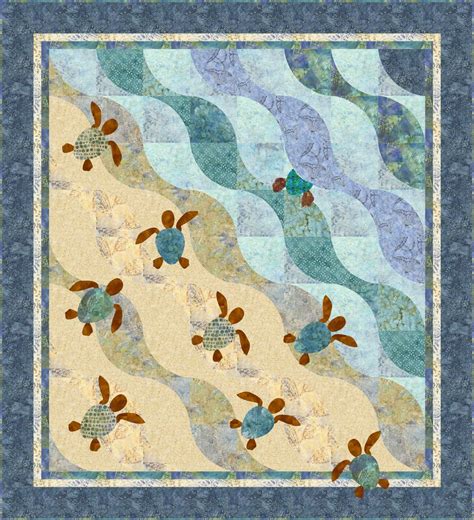 original beach crawl ocean quilt sea turtle quilts beach themed