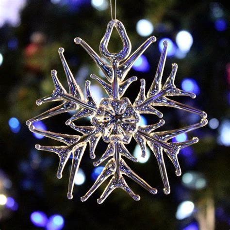 Handmade Clear Glass Snowflake Ornament Straight Tip Design Etsy