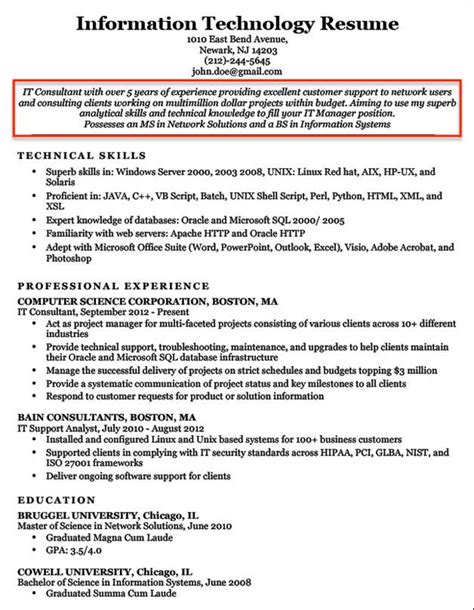 resume objective examples  students  professionals