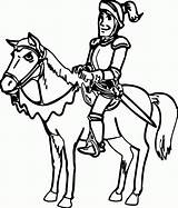 Knight Coloring Rider Pages Horse Cartoon Library Clipart Medieval sketch template