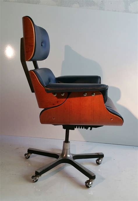 modernist eames style leather desk chair  stdibs eames style office chair eames style desk
