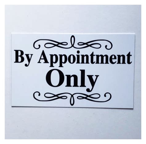 appointment  white sign white sign acrylic sign plaque sign