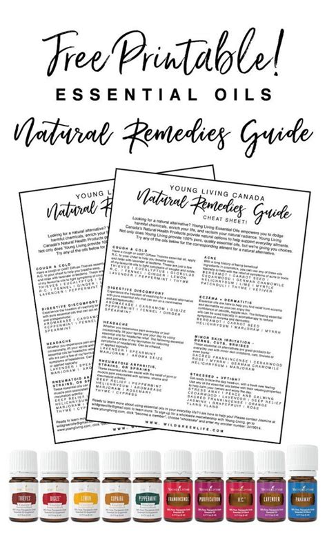 printable essential oils natural remedies guide cheat sheet