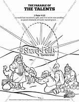 Talents Coloring Parable Pages Sunday School Sharefaith Church Vbs sketch template