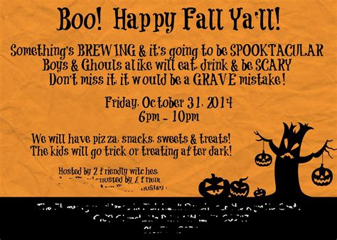 Halloween Party Cute Invite Invitation Words Phrases Saying Online