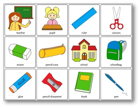 classroom objects memory game  printable speak  play english