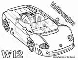 Speeding Bugatti Palm sketch template