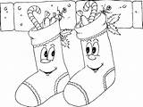 Christmas Stockings Coloring Drawing Pages Getdrawings sketch template