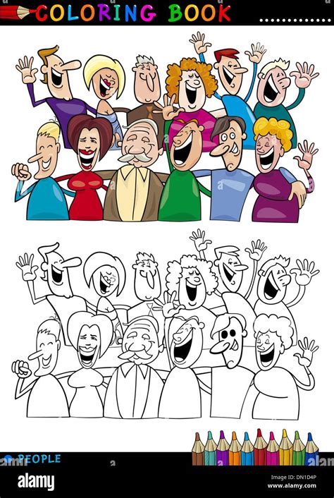 happy people group  coloring stock vector image art alamy
