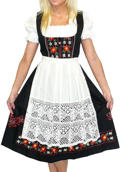 dirndl trachten haus women s 3 piece long german dirndl dress amazon
