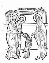 Theotokos Presentation Nativity Gospels Prayer Close sketch template